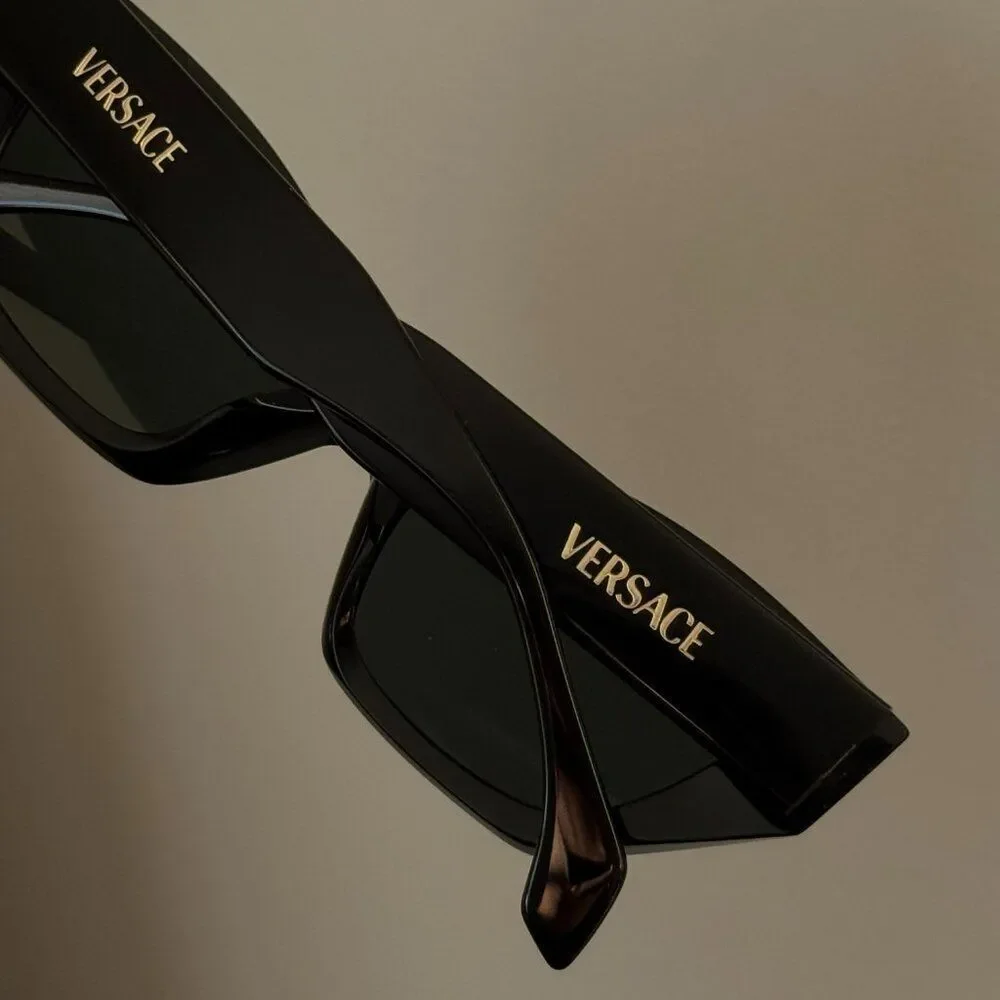 Versace Women Sunglasses Black Grey Cat Eye VE4488U GB1/87 NEW AUTHENTIC